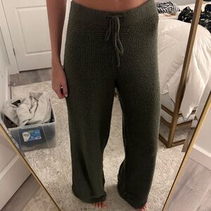gently used aerie Cozy Olive Green Knit Pants